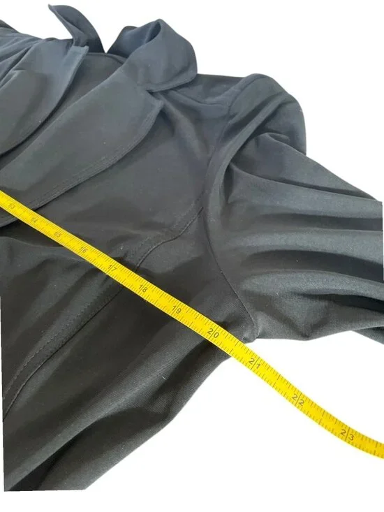 Ralph Lauren Black Wrap Dress Collared V-Neck 3/4 Sleeve Jersey Dress SZ 12 - Picture 8 of 10